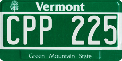 VT license plate CPP225