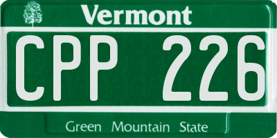 VT license plate CPP226