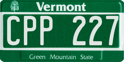 VT license plate CPP227