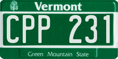 VT license plate CPP231
