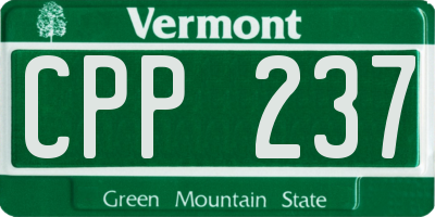 VT license plate CPP237