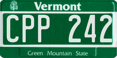 VT license plate CPP242