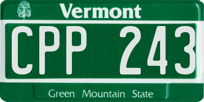VT license plate CPP243