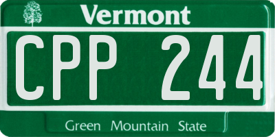 VT license plate CPP244