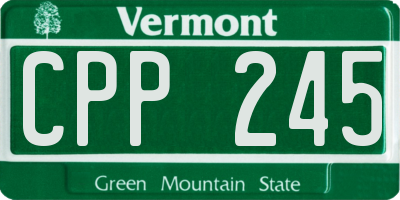 VT license plate CPP245