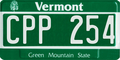 VT license plate CPP254