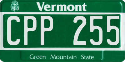 VT license plate CPP255