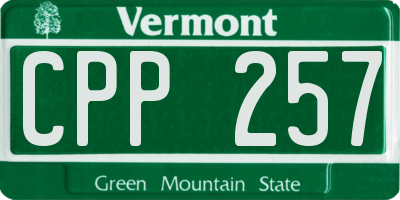 VT license plate CPP257