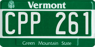 VT license plate CPP261
