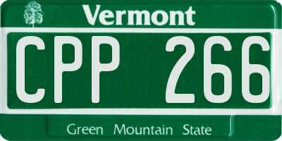 VT license plate CPP266