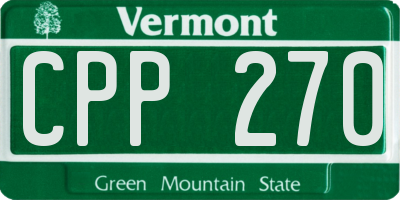 VT license plate CPP270