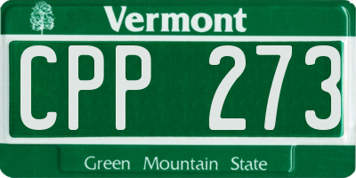 VT license plate CPP273