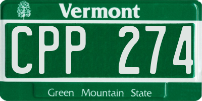 VT license plate CPP274
