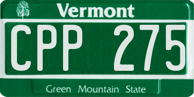 VT license plate CPP275