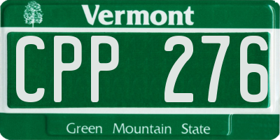 VT license plate CPP276