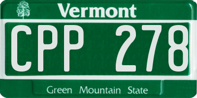 VT license plate CPP278