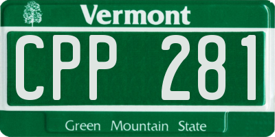 VT license plate CPP281