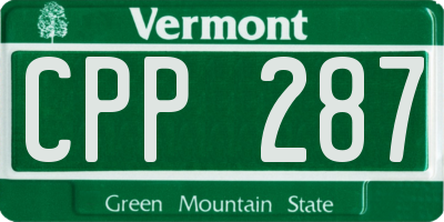 VT license plate CPP287