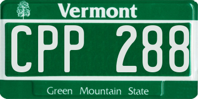 VT license plate CPP288