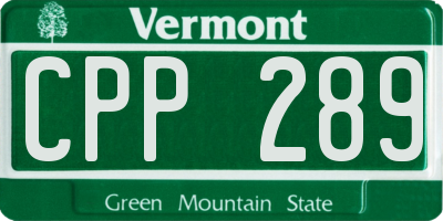 VT license plate CPP289