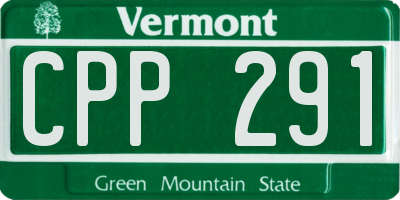 VT license plate CPP291