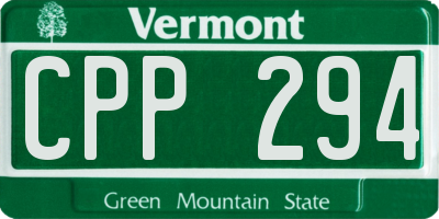 VT license plate CPP294