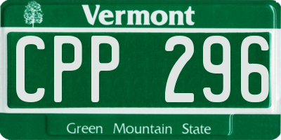 VT license plate CPP296