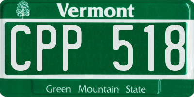 VT license plate CPP518
