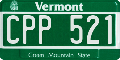 VT license plate CPP521