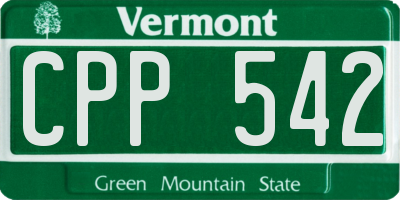 VT license plate CPP542