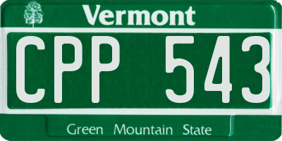 VT license plate CPP543