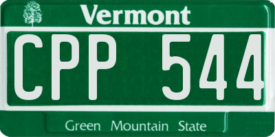 VT license plate CPP544