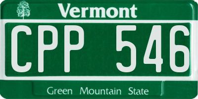 VT license plate CPP546