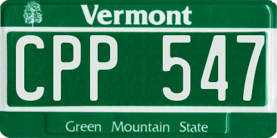 VT license plate CPP547
