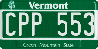 VT license plate CPP553