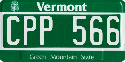 VT license plate CPP566