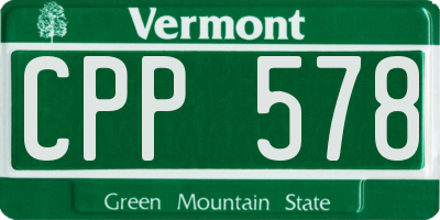 VT license plate CPP578