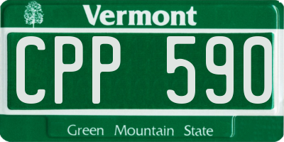 VT license plate CPP590