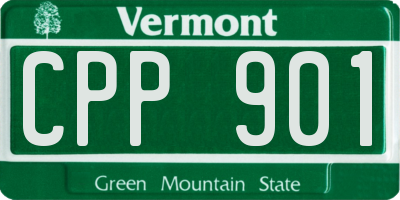 VT license plate CPP901
