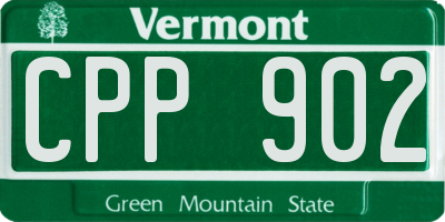 VT license plate CPP902
