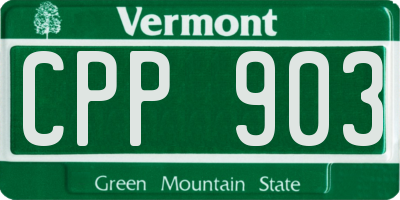 VT license plate CPP903