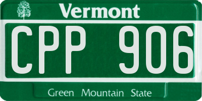 VT license plate CPP906