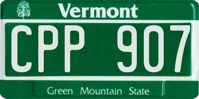 VT license plate CPP907