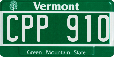 VT license plate CPP910
