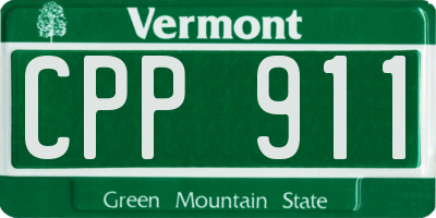 VT license plate CPP911