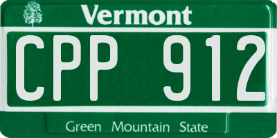 VT license plate CPP912