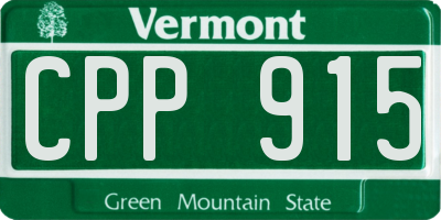 VT license plate CPP915