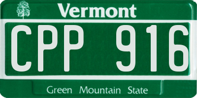VT license plate CPP916