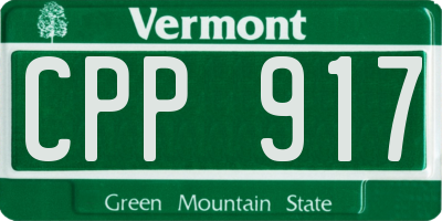 VT license plate CPP917