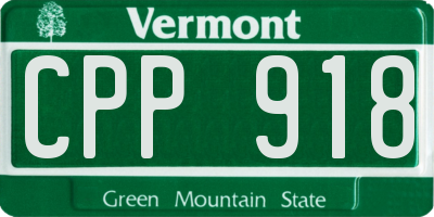 VT license plate CPP918